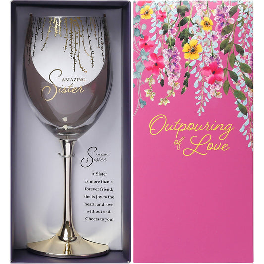 Sister - Gift Boxed 19 oz Crystal Wine Glass