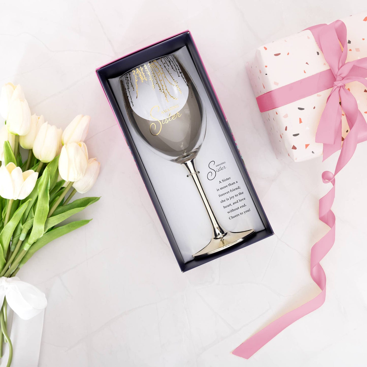 Sister - Gift Boxed 19 oz Crystal Wine Glass