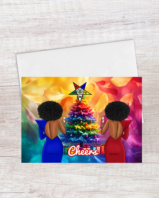 Cheers To The Holidays OES Greeting Card