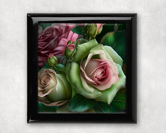 Pink Roses Keepsake Box