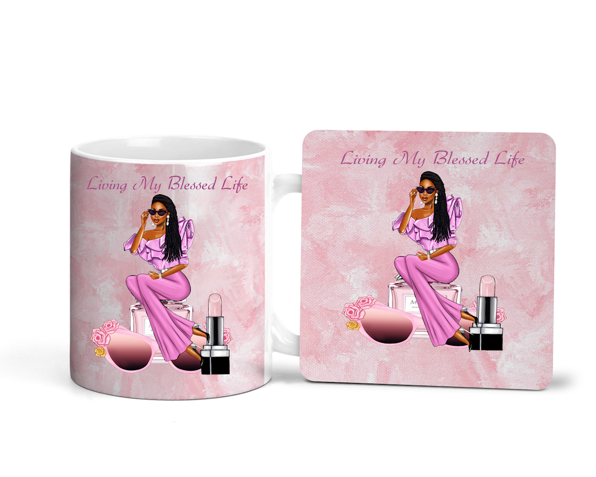 Living My Blessed Life Mug/Coasters/Set