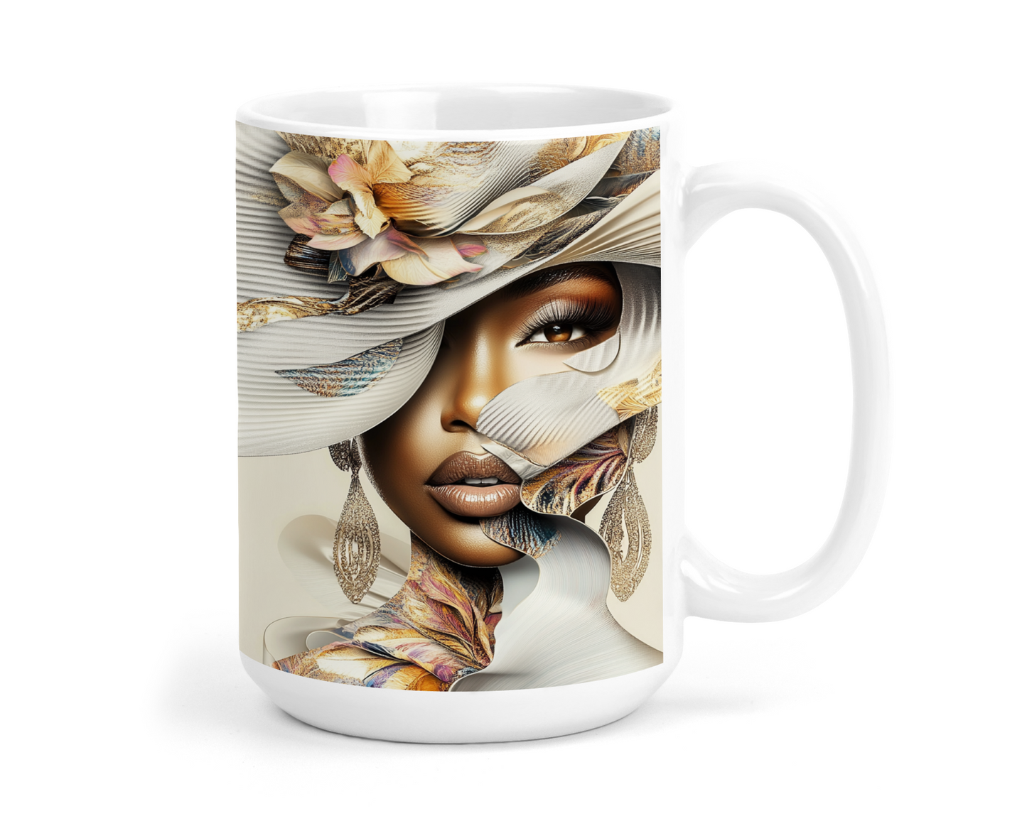 Elegant Lady Floral Hat Mug