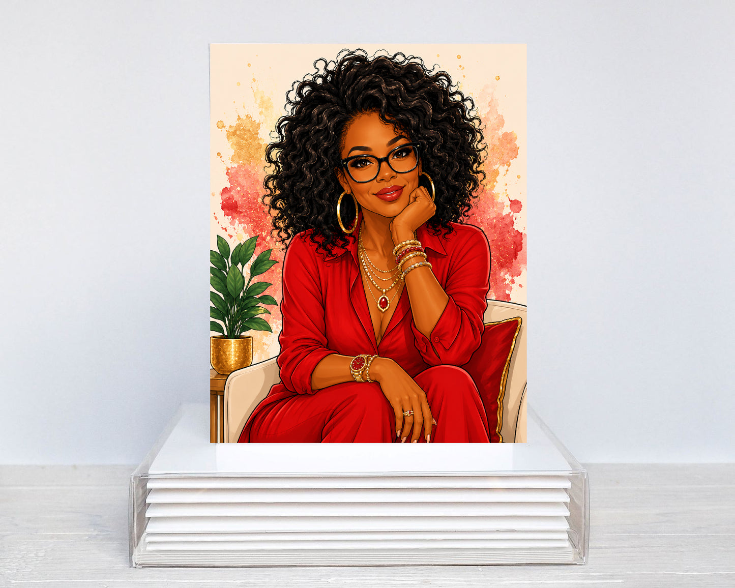 Radiant In Red Notecards