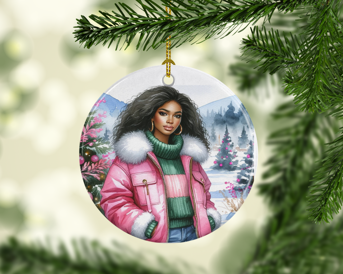 Winter Snow Porcelain Ornament