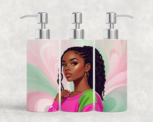Pink and Green Sisterhood Soap & Lotion Dispenser