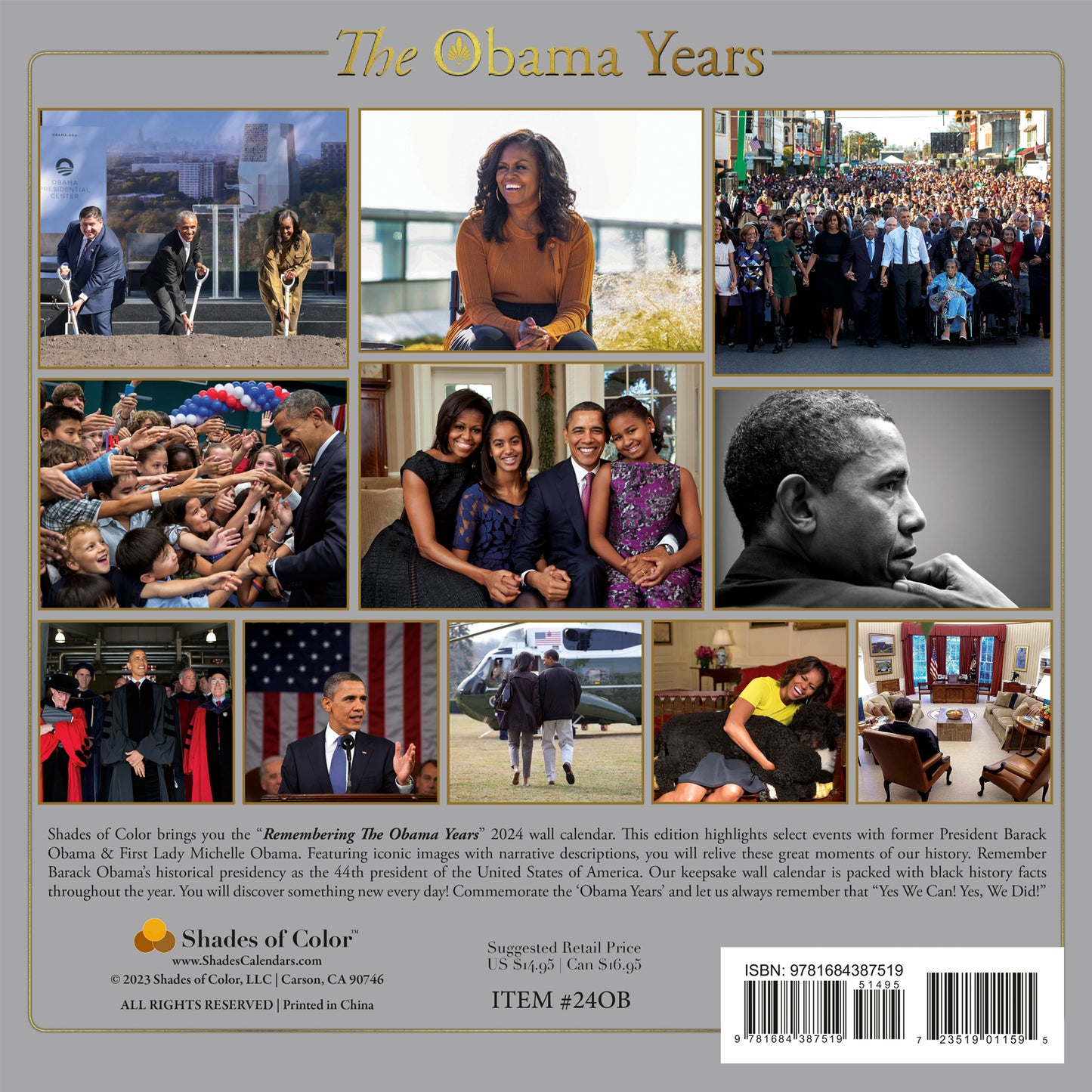 The Obama Years 2024 African American Wall Calendar