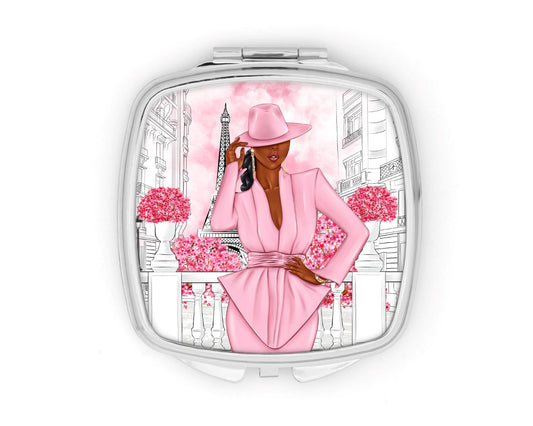 Paris In Pink Compact Mirror