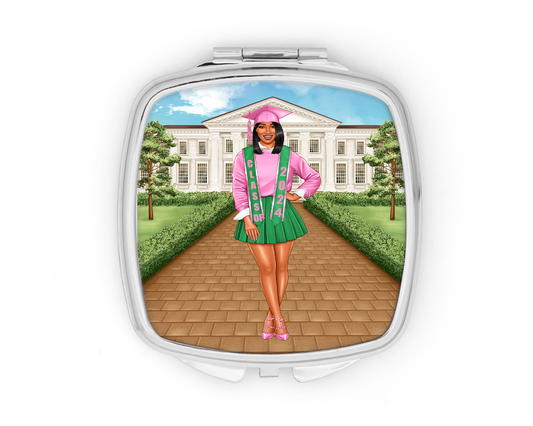 Graduation PInk and Green 2024 Compact Mirror
