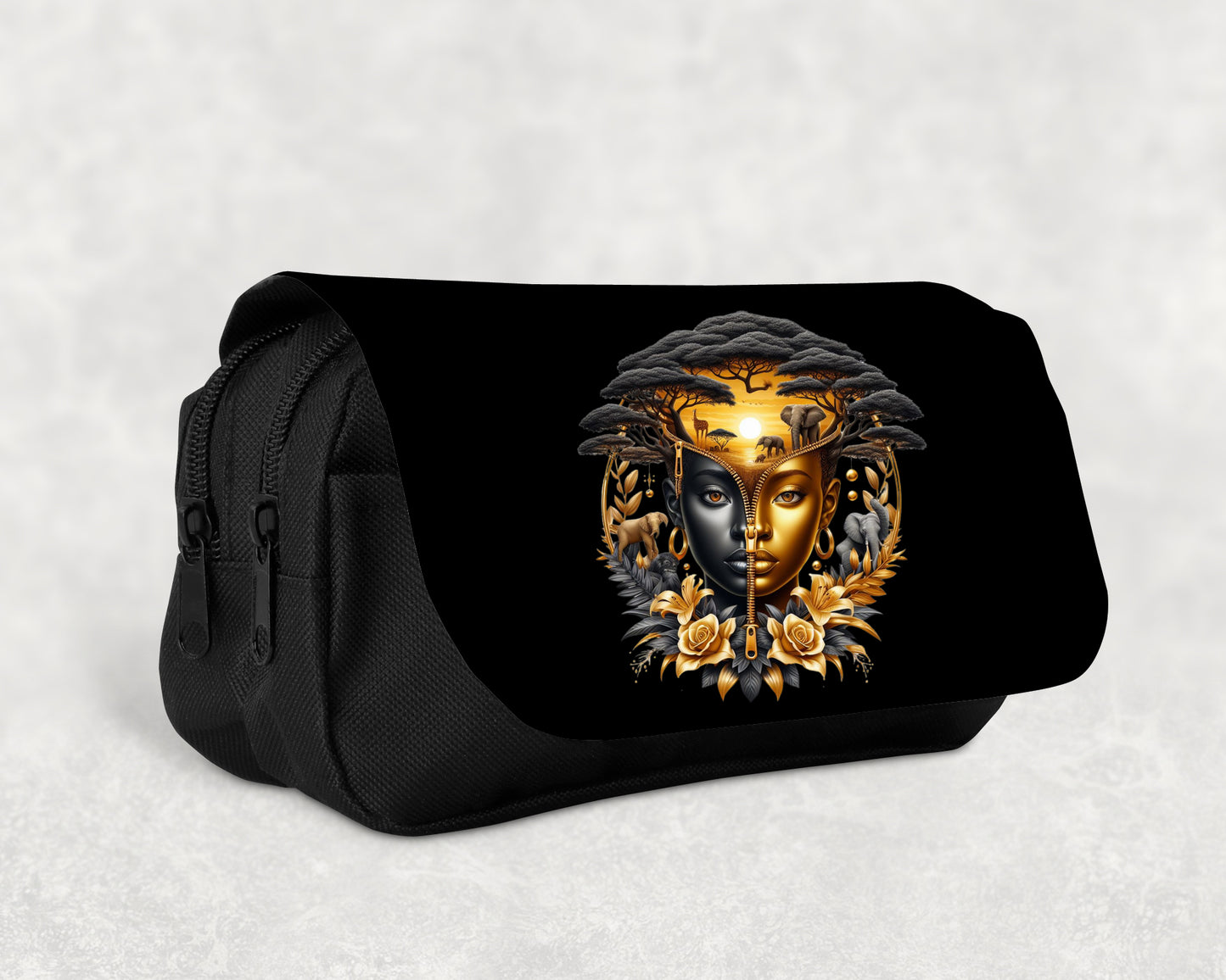 African Lady Cosmetic Bag
