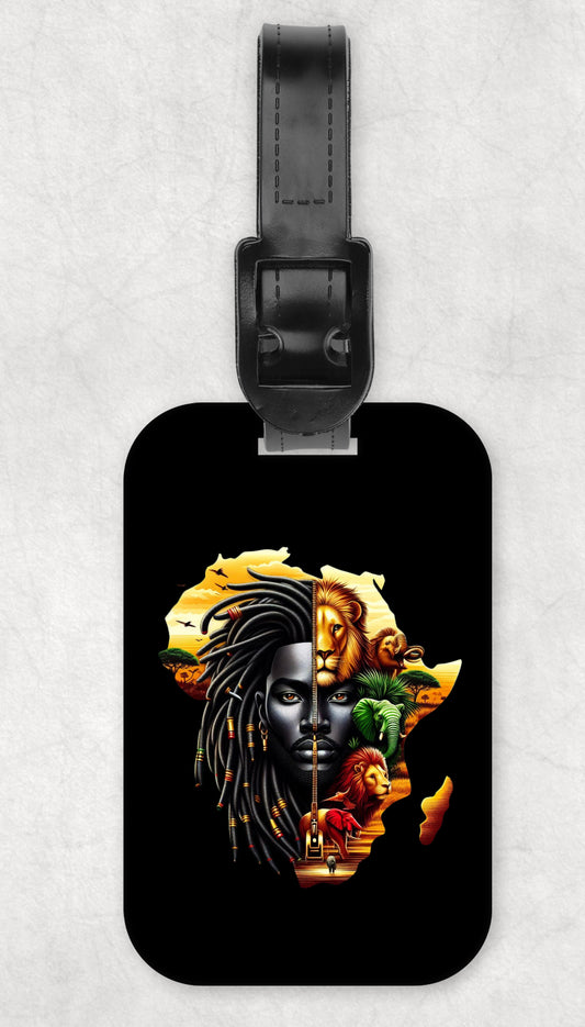 African Male Luggage Tag