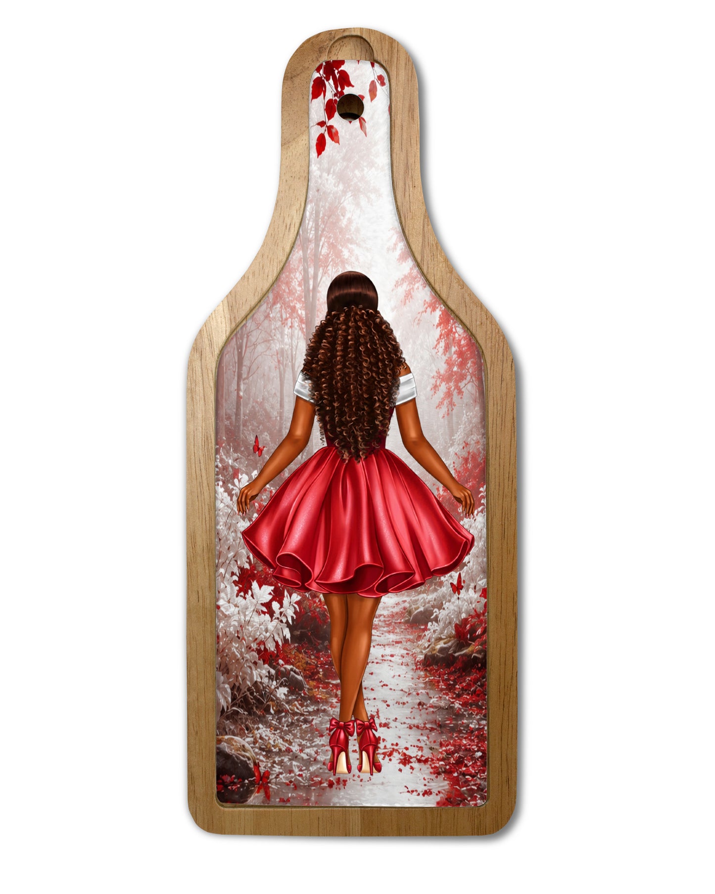 Fantasy In Crimson & Cream Wine and Cheese Cutting Board