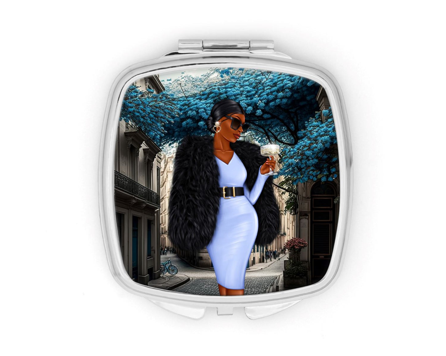 Paris Blue Compact Mirror