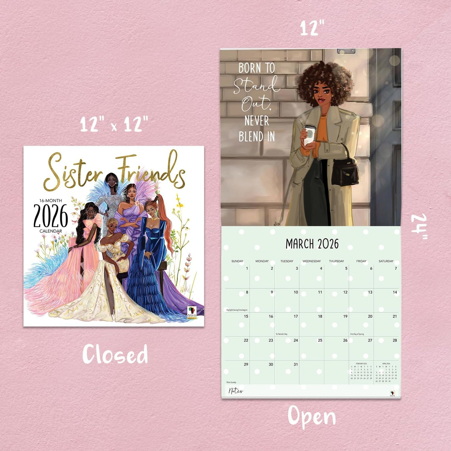 Sister Friends 2026 Wall Calendar