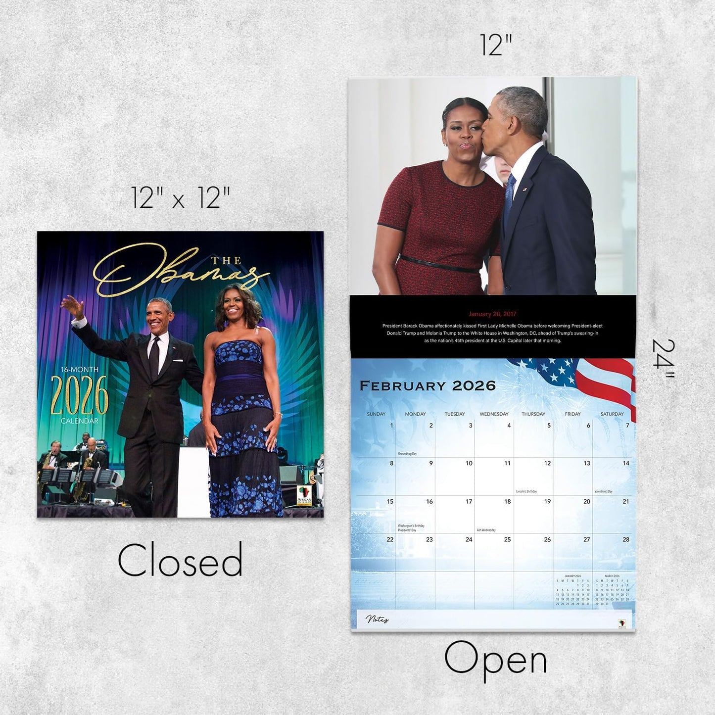 The Obamas 2026 Wall Calendar