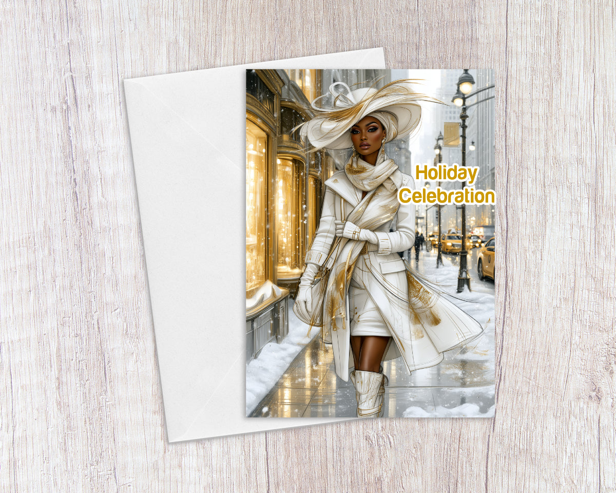 Holiday Celebration Diva Style Christmas Card