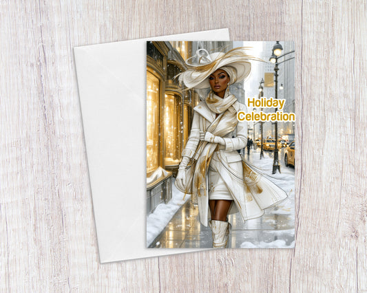 Holiday Celebration Diva Style Christmas Card