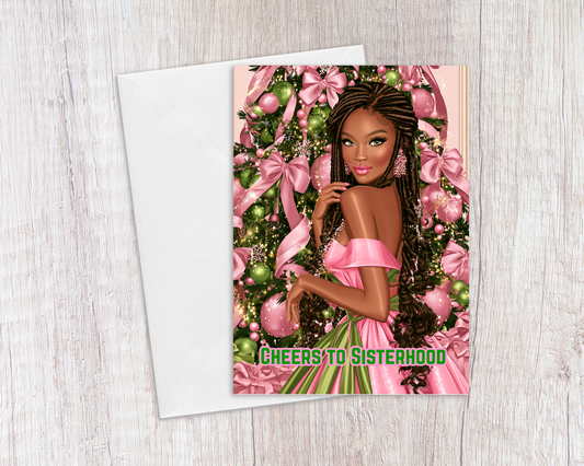 Cheers To Sisterhood Christmas Card