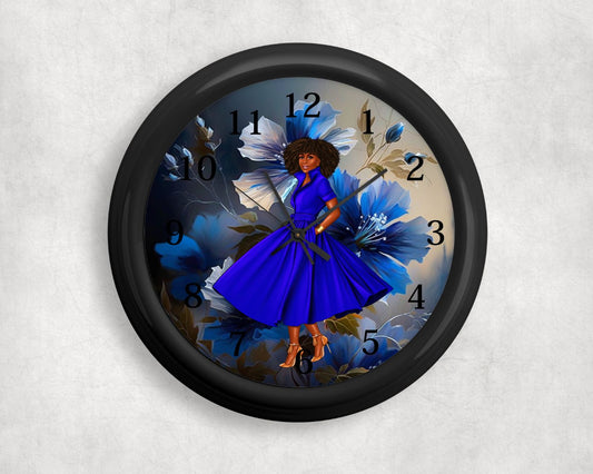 Lady In Blue Clock