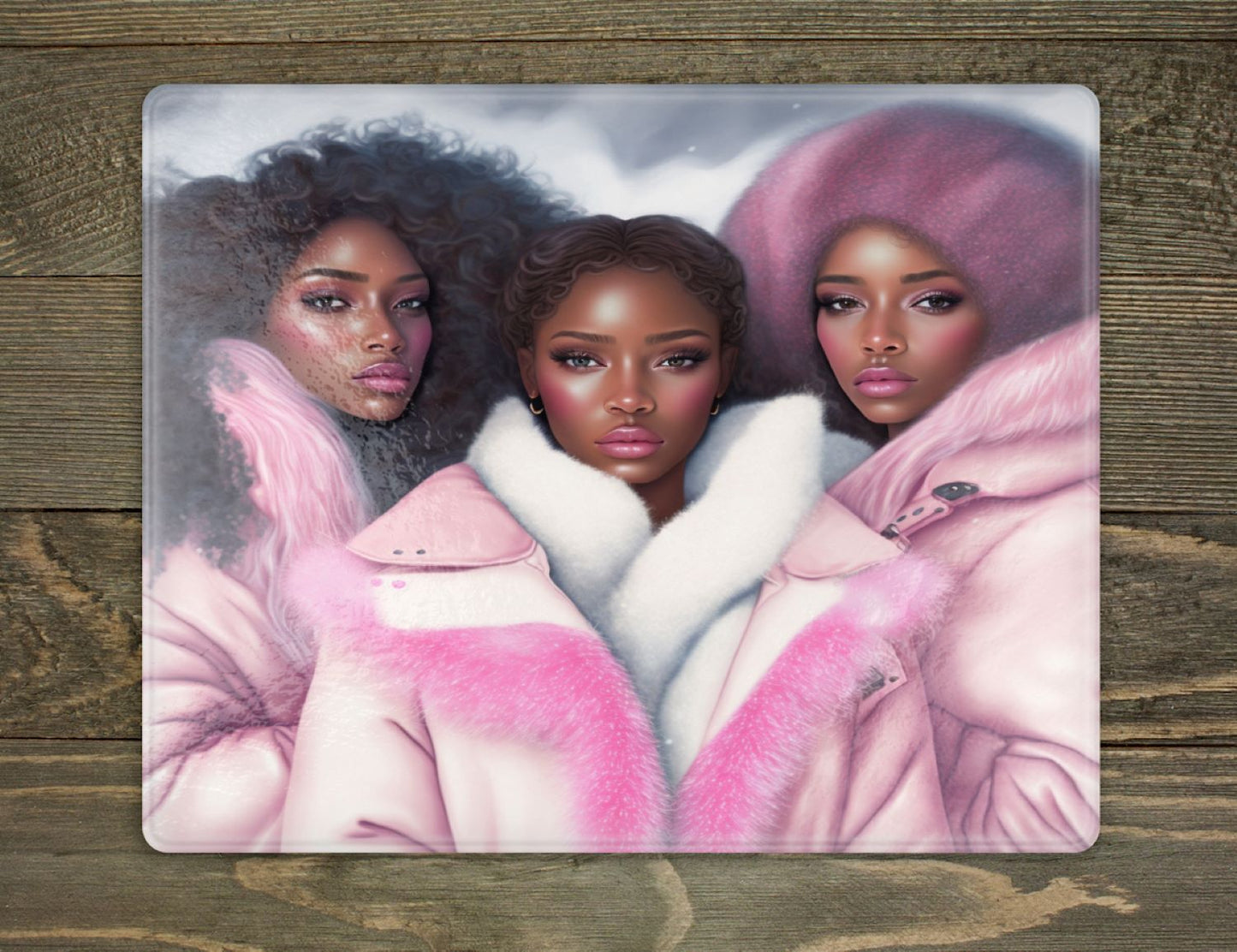 Three Sisters In Pink Cutting Board