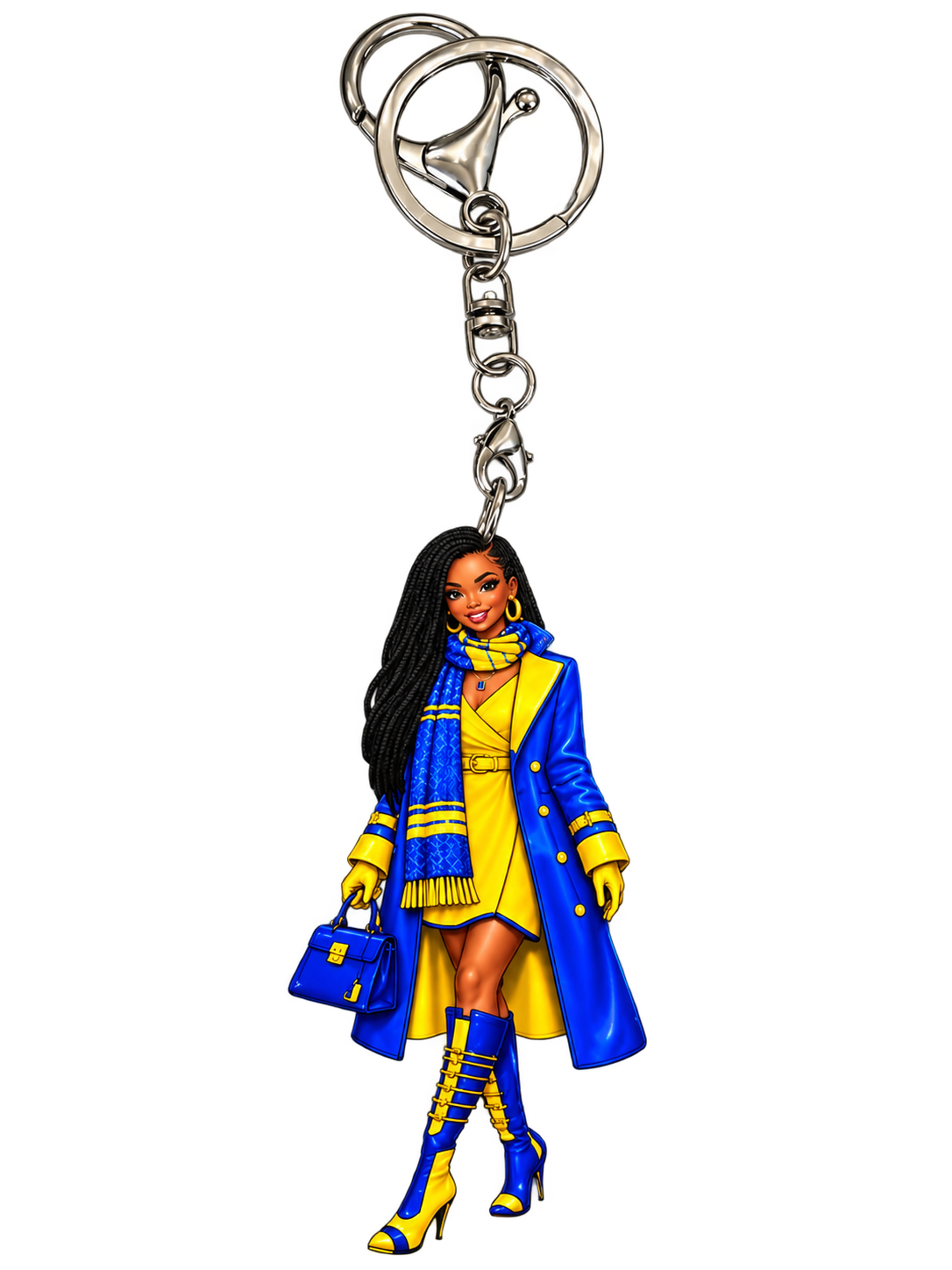 In Step Blue & Gold Sister Style Acrylic Keychain