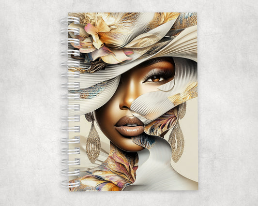 Elegant Floral Hat Lady Journal