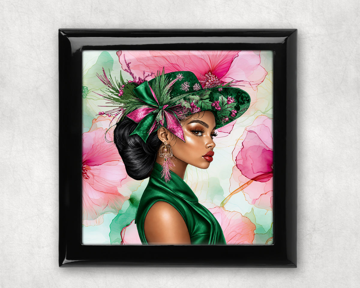 Wrapped In Elegance Pink ad Green Keepsake Box