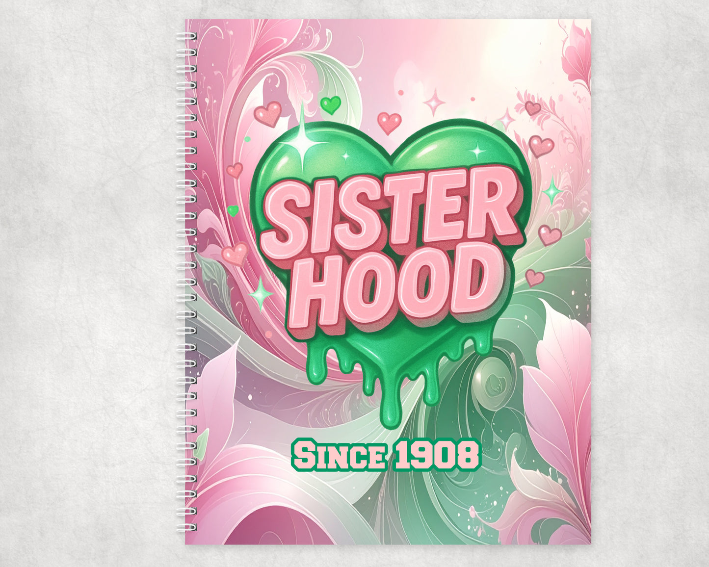 Pretty In Pink And Green Sisterhood Composition Notebook