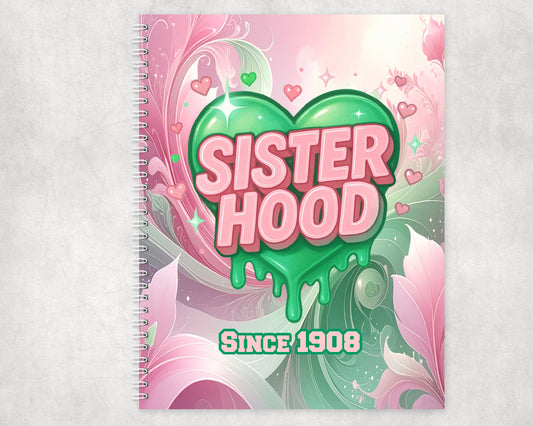 Pretty In Pink And Green Sisterhood Composition Notebook
