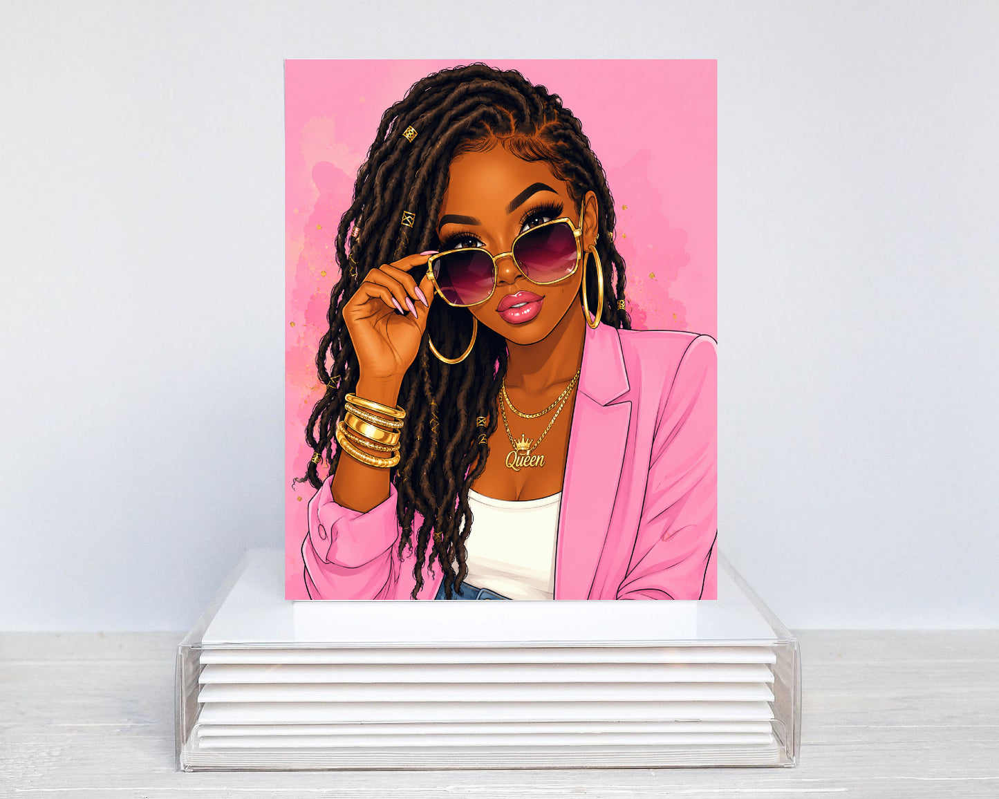 Queen In Pink Notecards