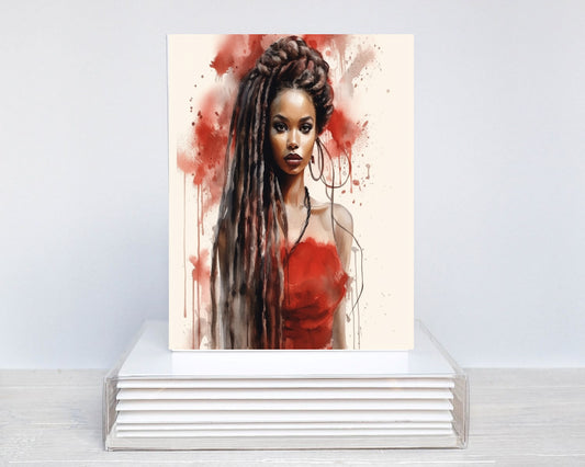 Lady In Red Notecards