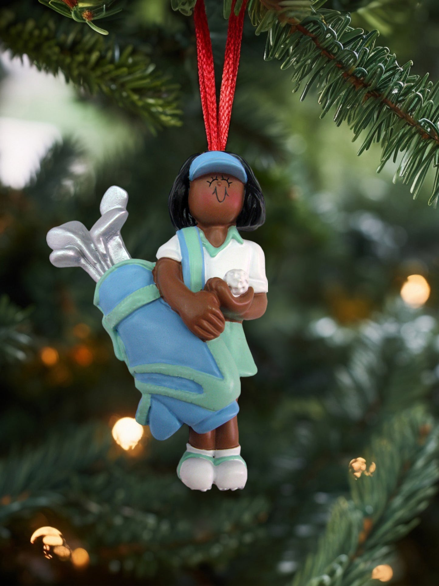 Ornament Central African American Lady Golfer Ornament