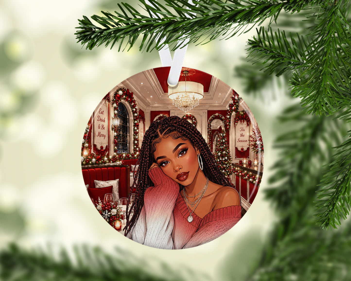Crimson & Cream Essence Ornament