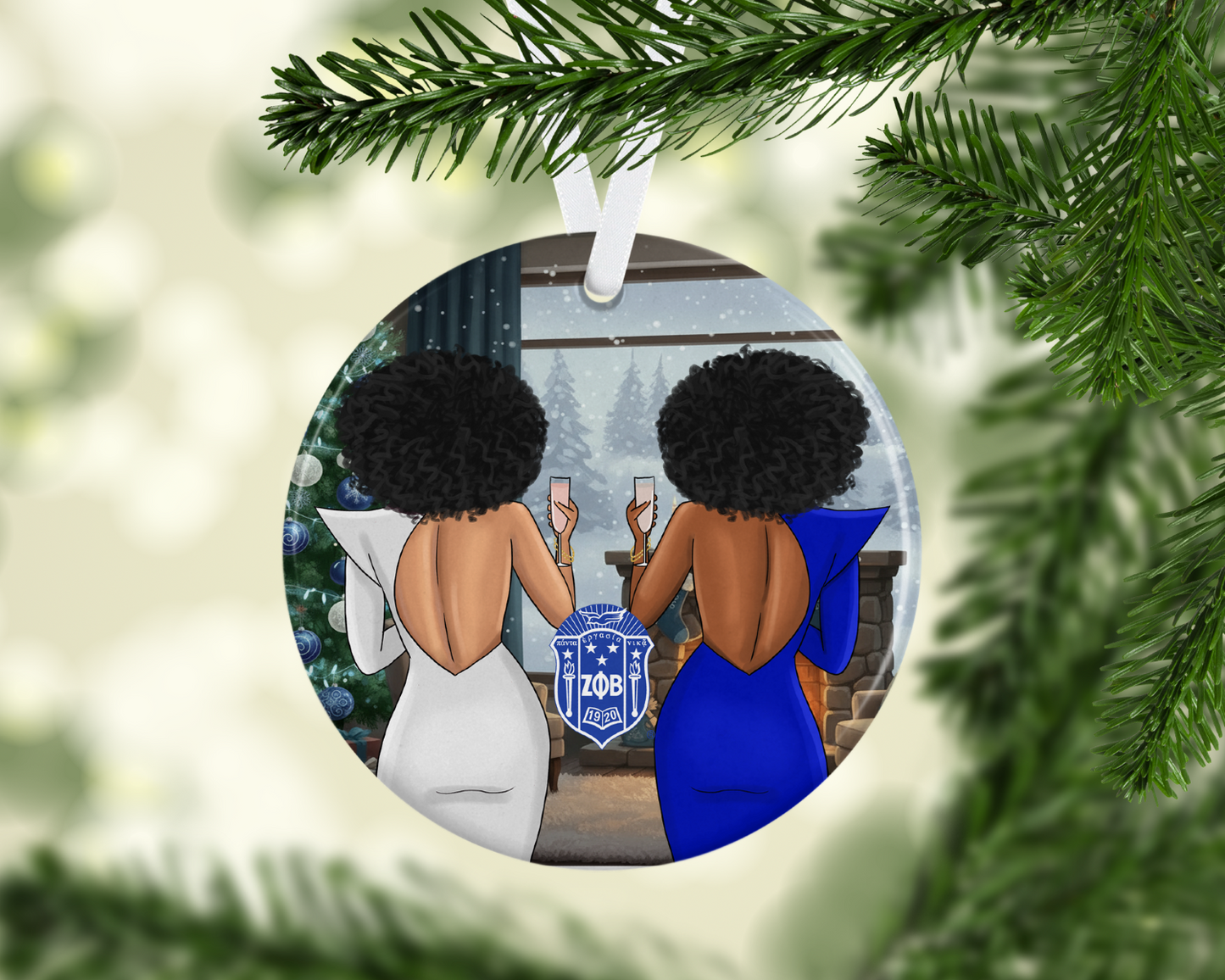Zeta Toast To The Holidays Ornament