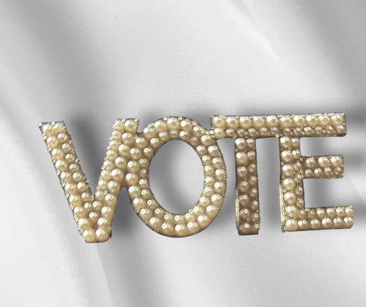 Pearl Encrusted Vote Pin