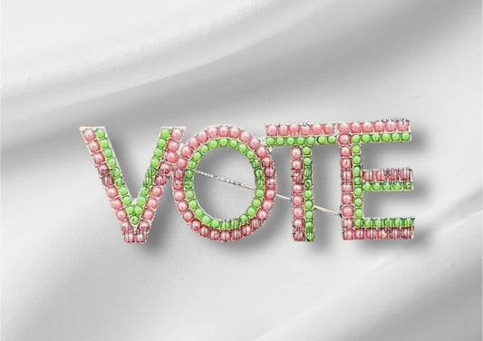 Pretty In PInk and Green Vote Lapel Pin