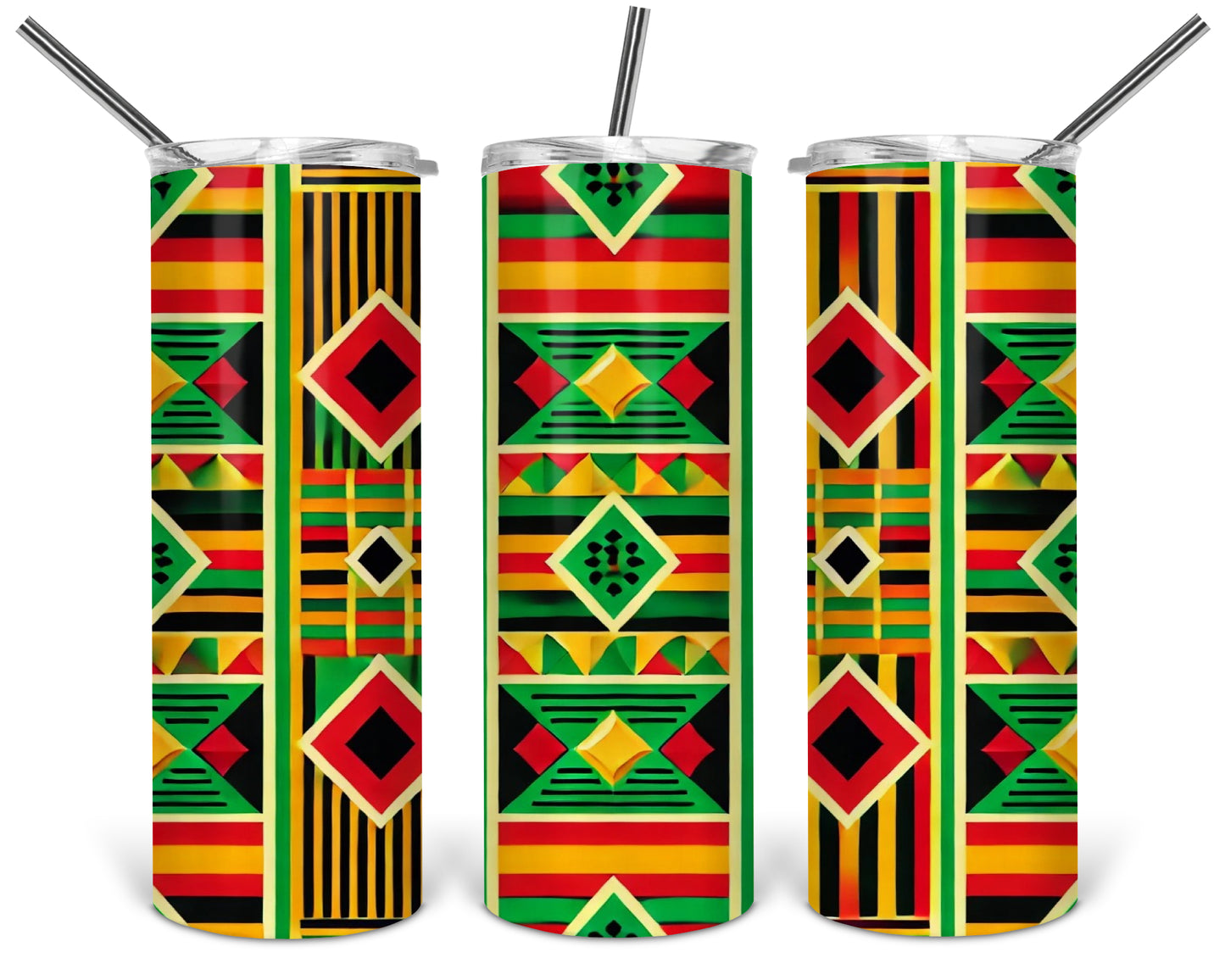 Kente Green Skinny Tumbler