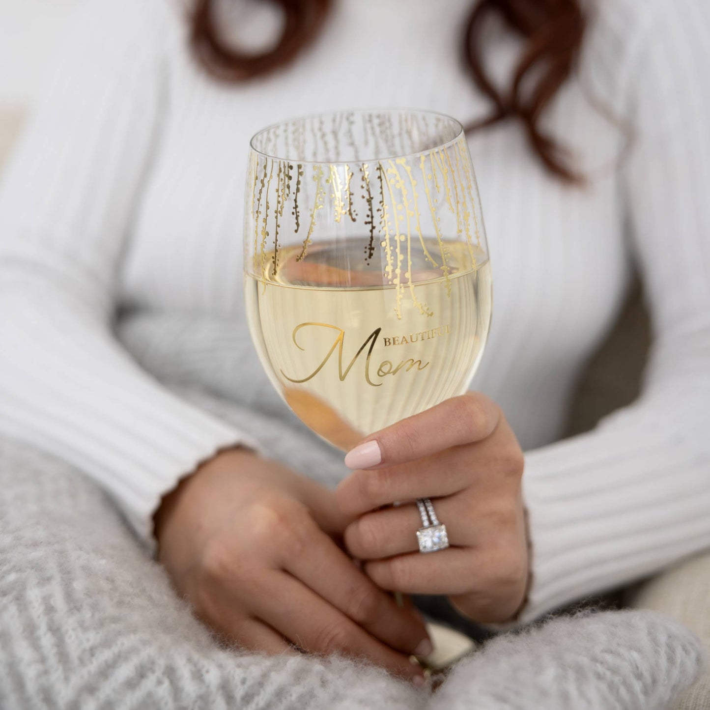 Mom  - Gift Boxed 19 oz Crystal Wine Glass