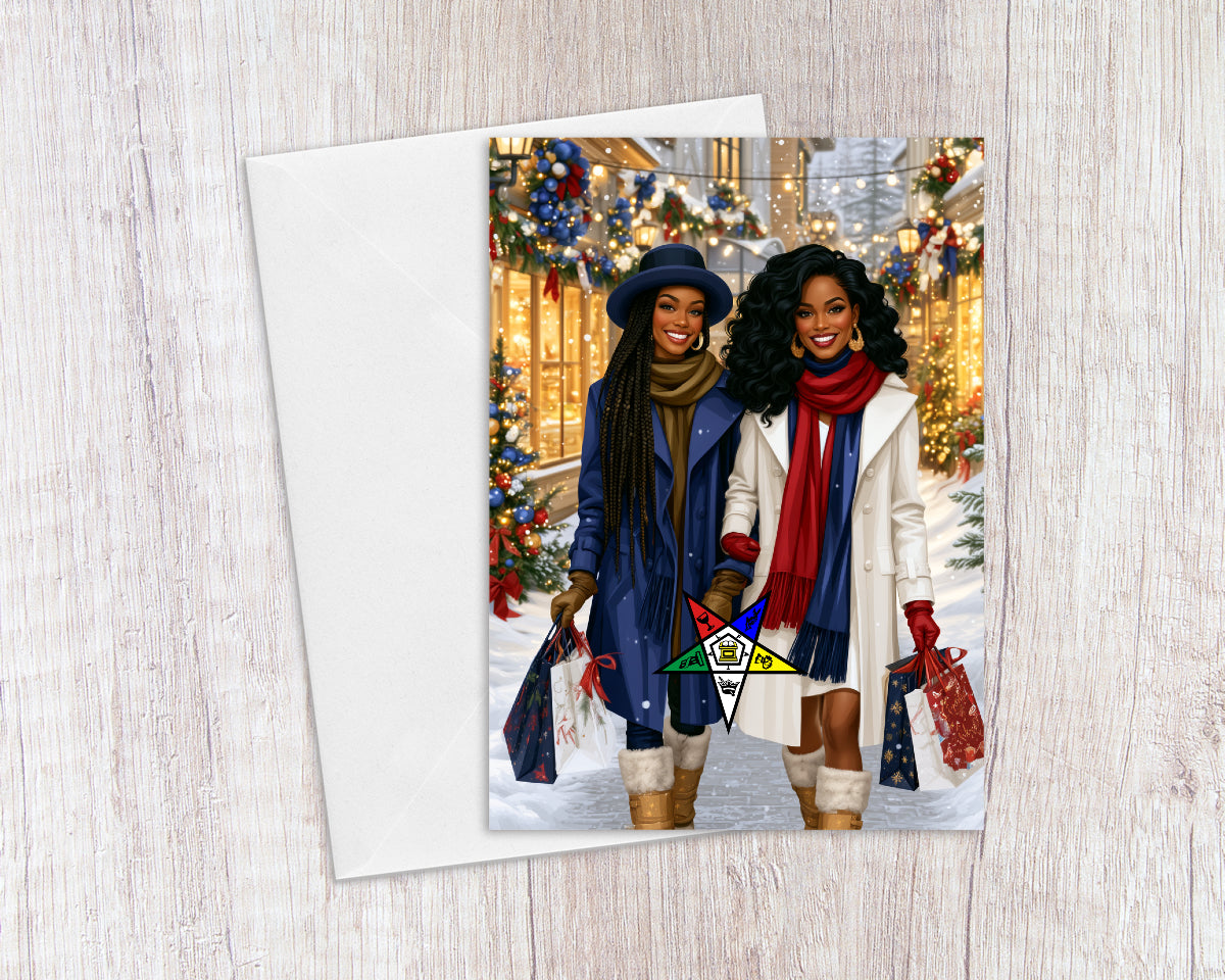 Order of the Eastern Star Holiday Shopping Christmas Card