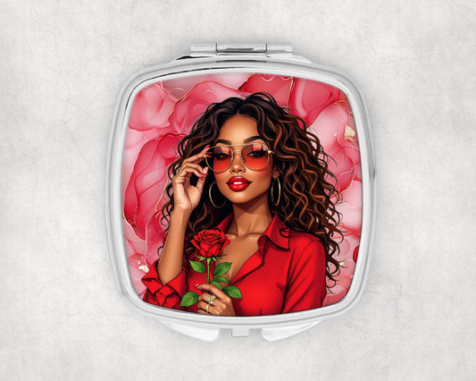 Rose Compact Mirror