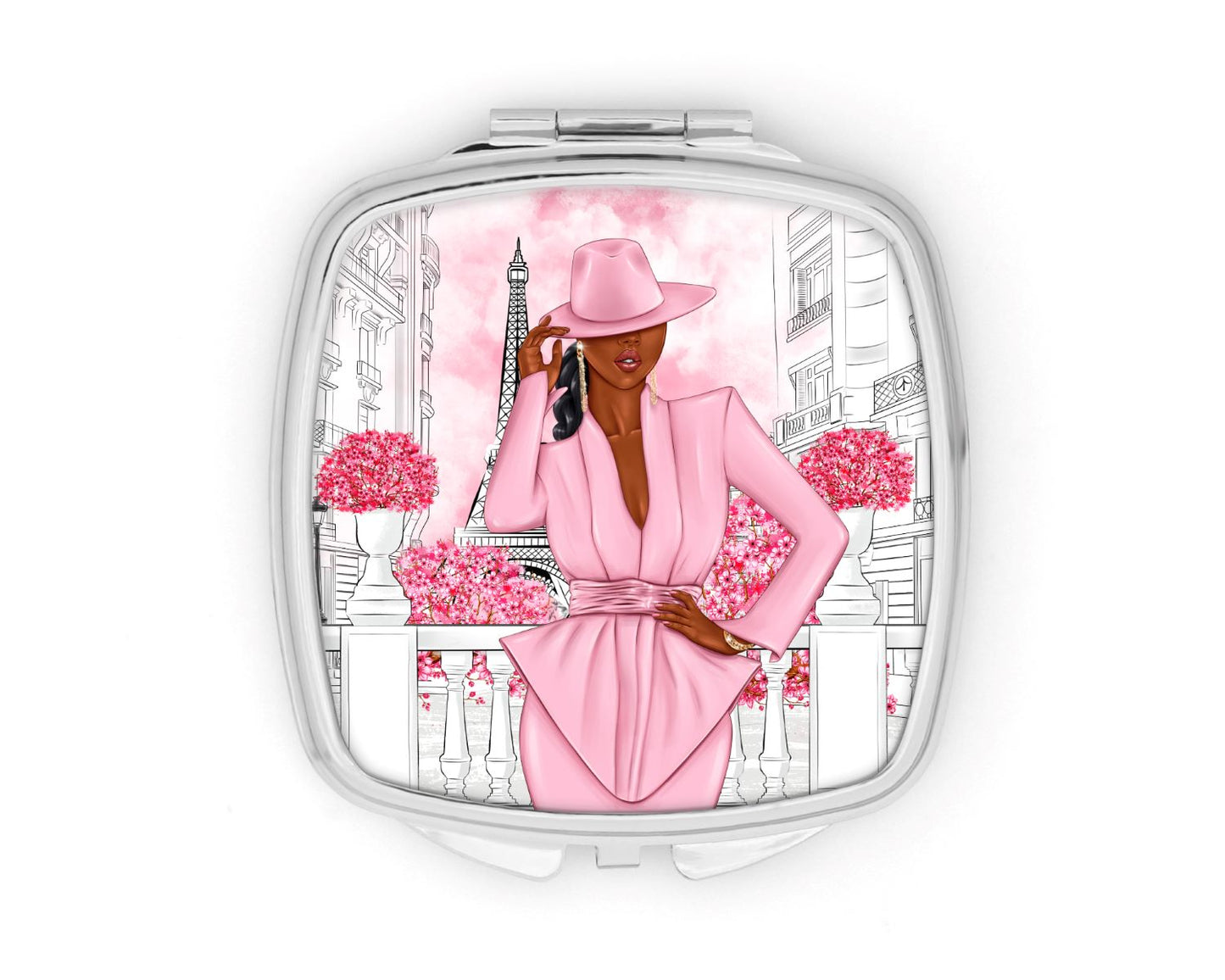 Paris In Pink Compact Mirror