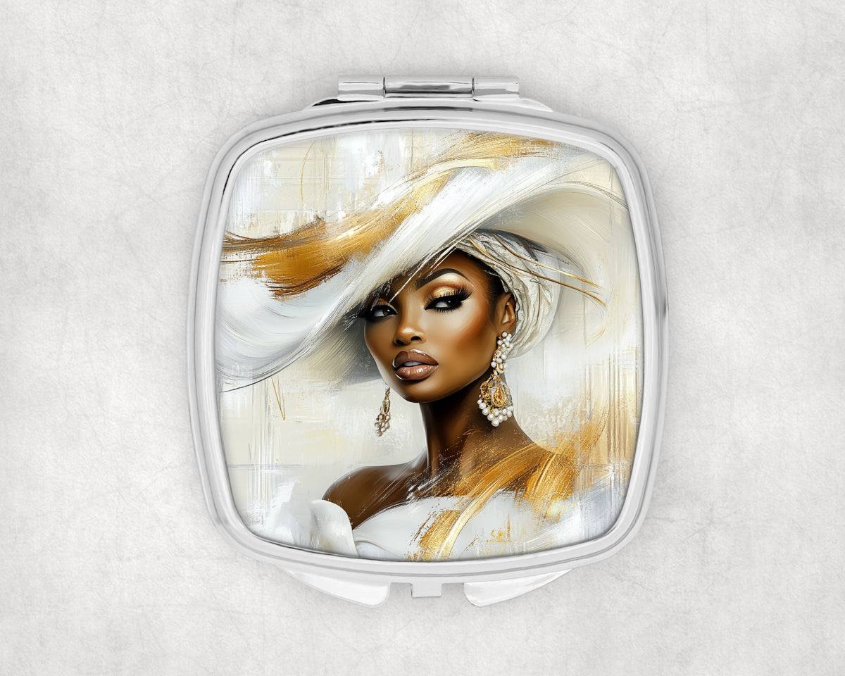 Golden Grace Compact Mirror