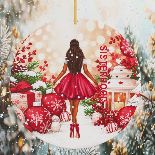 Fantasy In Crimson & Cream Ornament