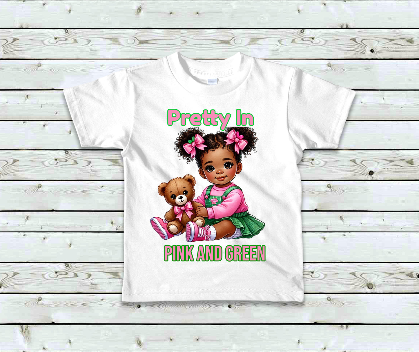 Pretty In Pink And Green Children's T-Shirt