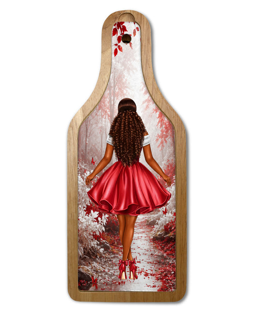 Fantasy In Crimson & Cream Wine and Cheese Cutting Board